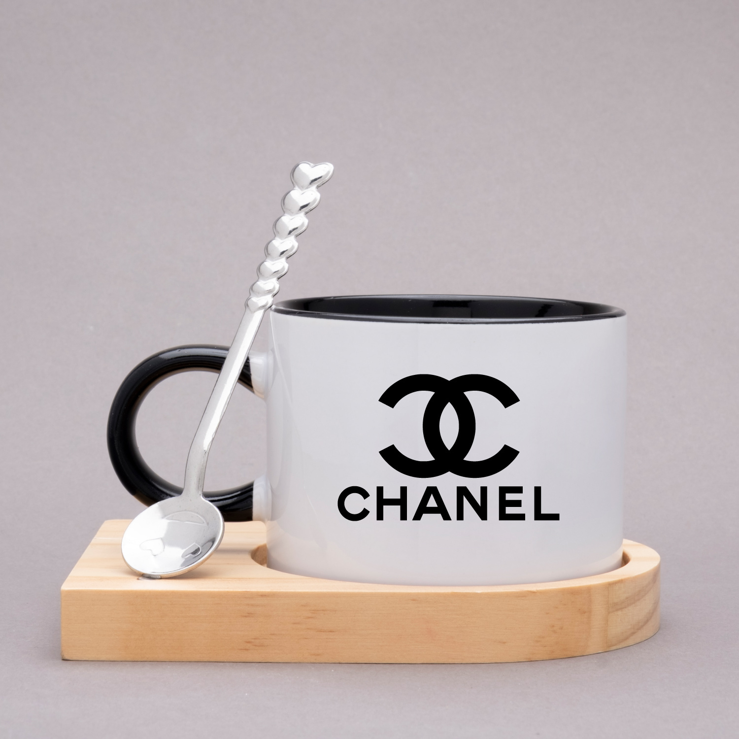 Adana Siyah Ahşap Kaşık Nescafe Fincan